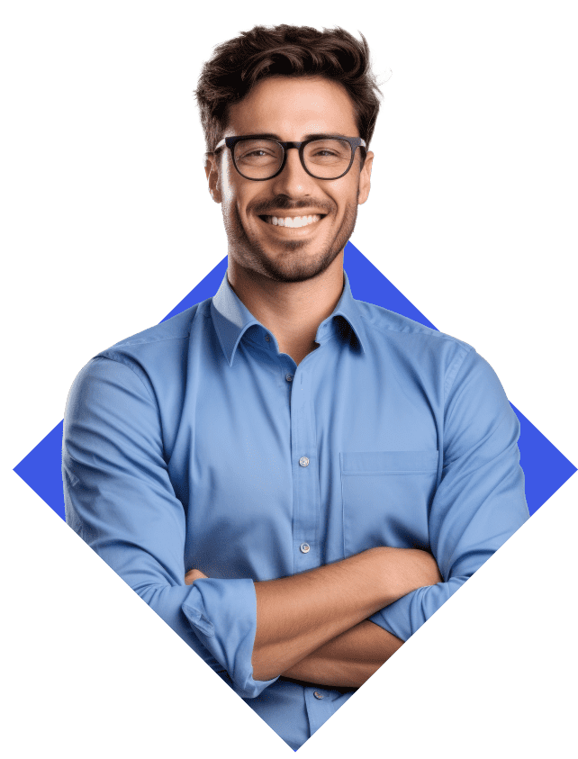 boy smiling with hraphic elements